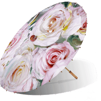Lily Lark Ink Pink Roses Handcrafted UV Sun Parasol