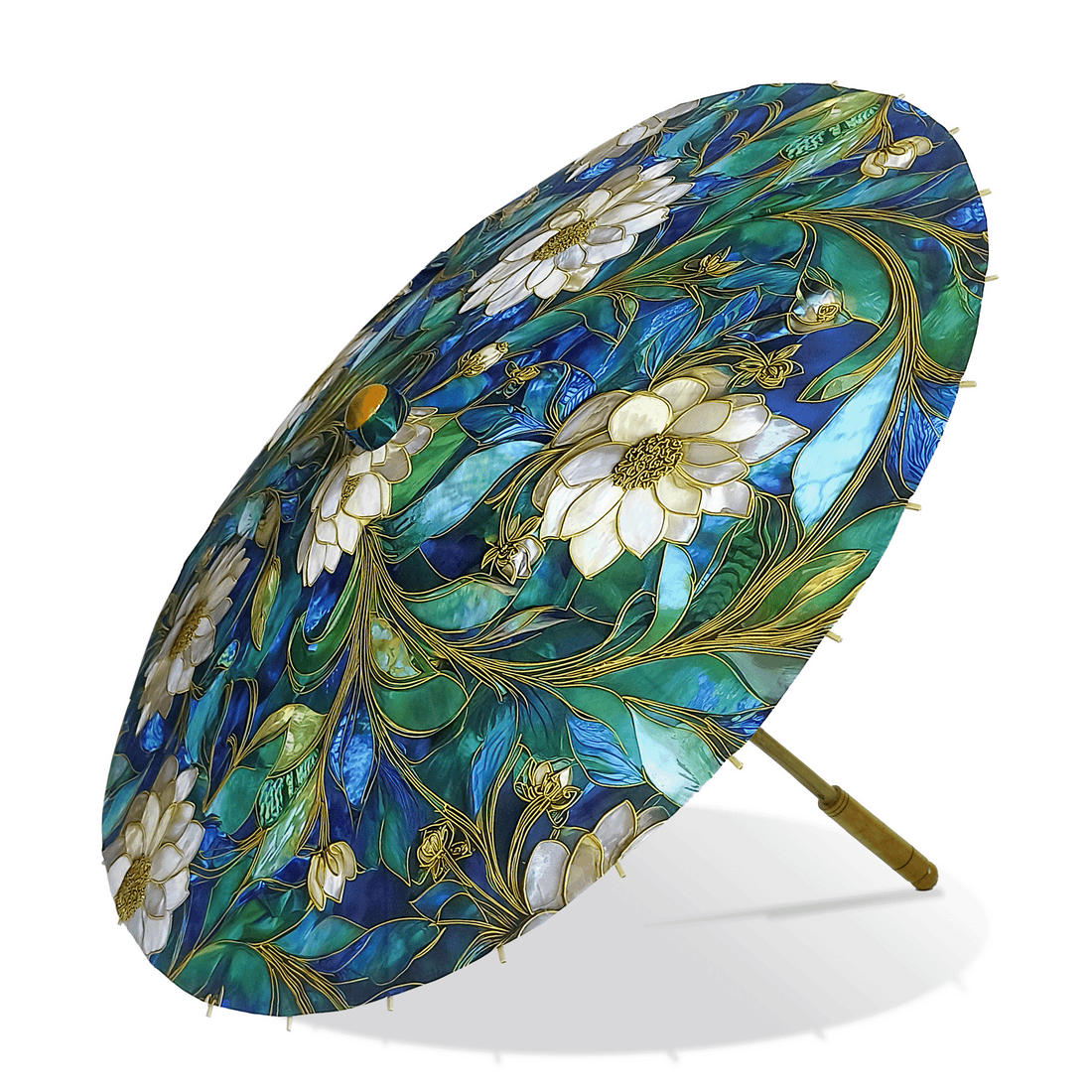 TEAL LEAVES UPF 50+ sun parasol