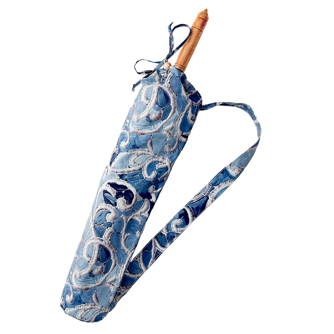 Lily Lark Denim Vine Handcrafted UV Sun Parasol with handy carrying case