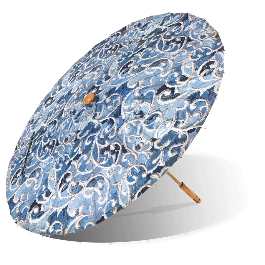 Lily Lark Denim Vine Handcrafted UV Sun Parasol