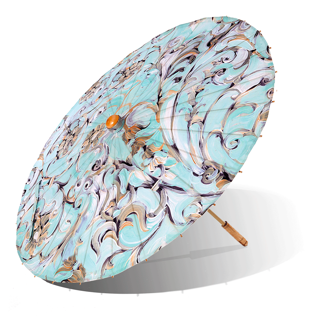 Lily Lark Ink Scroll Handcrafted UV Sun Parasol